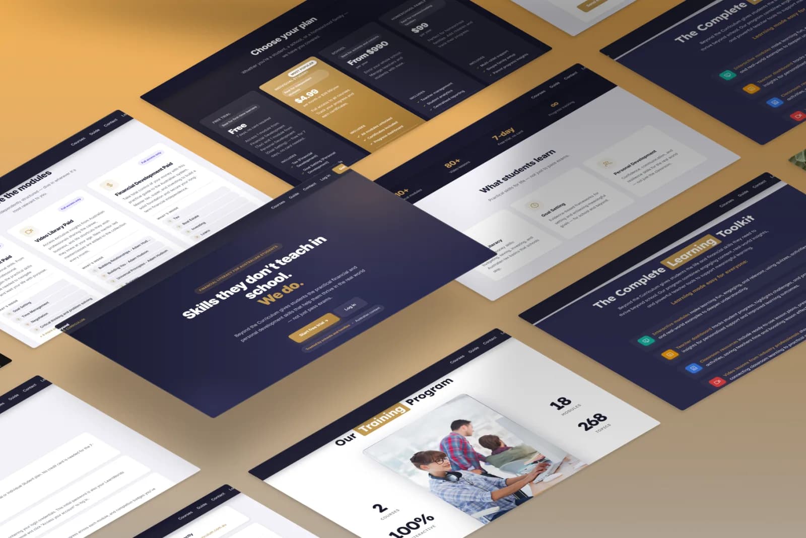 Beyond the Curriculum educational platform interface and learning dashboards